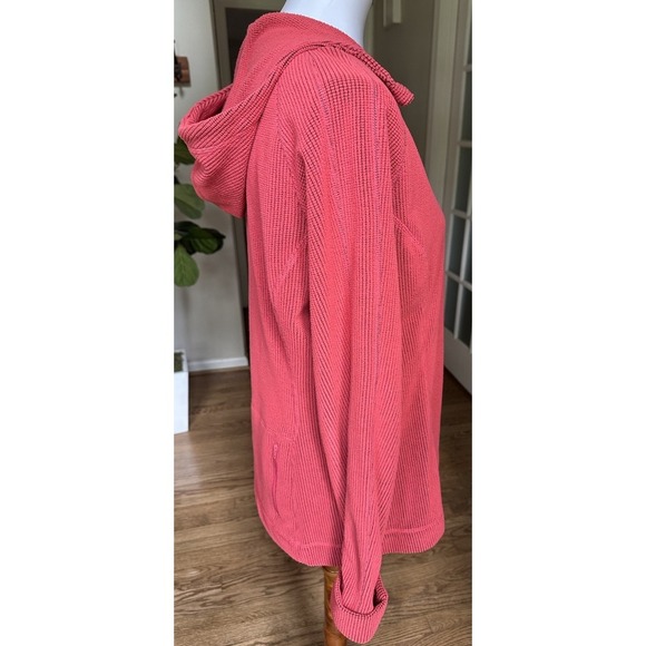 Zella Bright Orange Textured 1/2 Zip Pullover Hoodie Jacket L - Picture 3 of 7